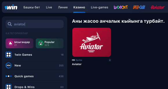 1Win Издөө тилкеси