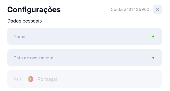 1Verificação da conta de ganhos